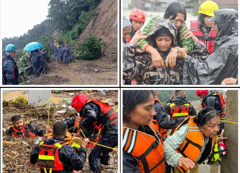 देशभर बाढी पहिरोको वितण्डा,  एकैपटक उद्धार गर्न सुरक्षाकर्मीलाई सास्ती [तस्बिर]