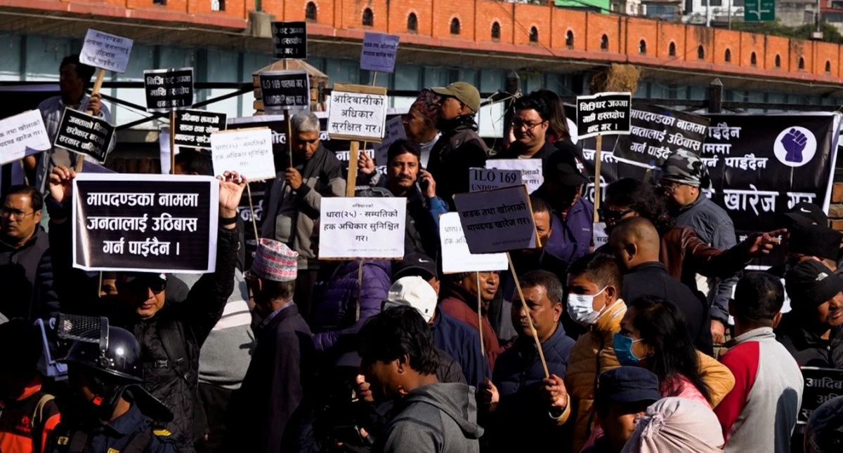 खोला तथा सडक मापदण्ड खारेजीको माग गर्दै प्रदर्शन, बालेनलाई निषेध गर्ने तयारी